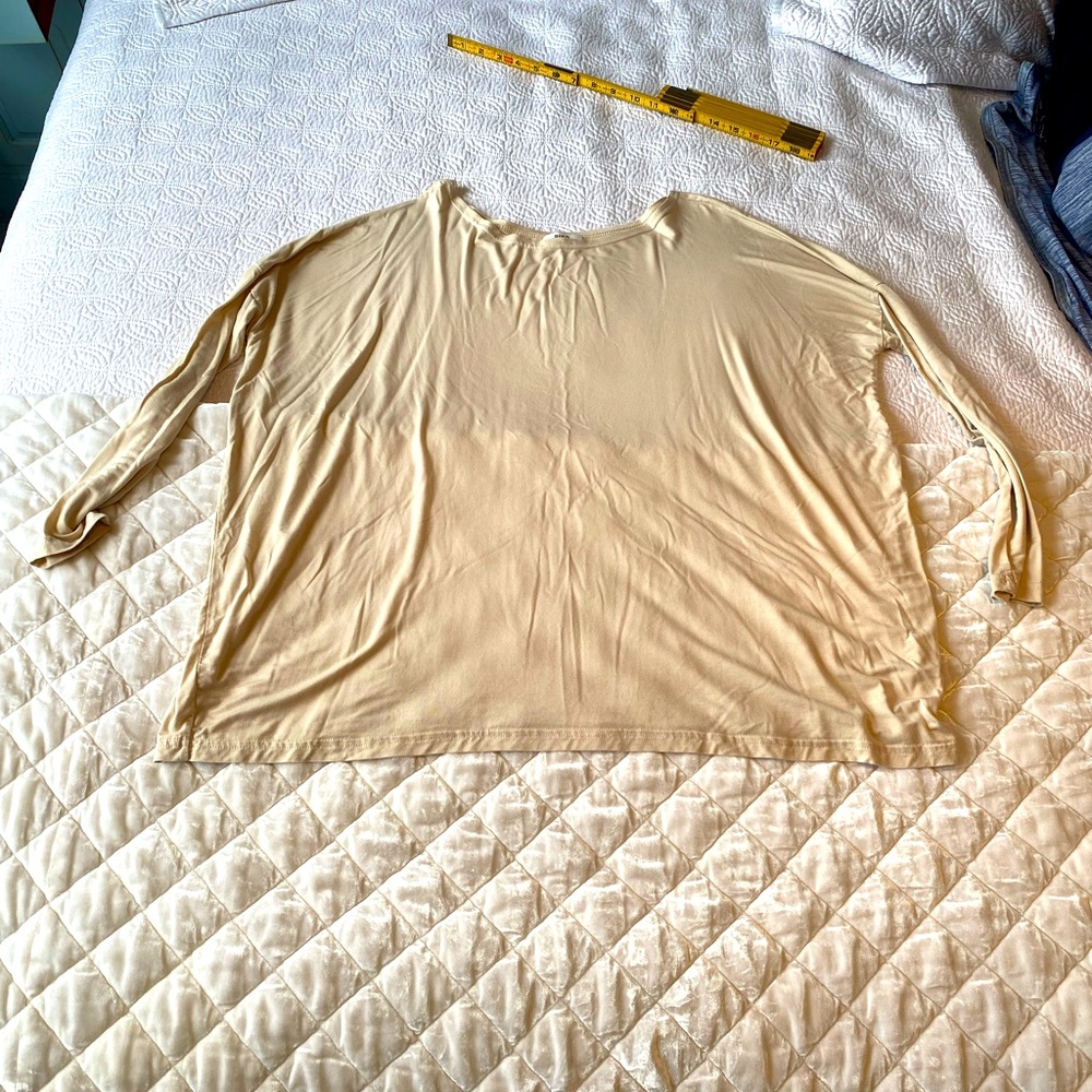 Piko Nude Long Sleeve Oversized Top Size M